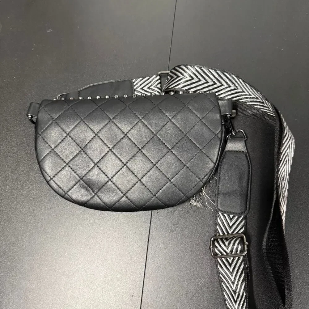 Y2K Grunge Punk Rocker Metal Studded Sling Bag / Waist Pouch